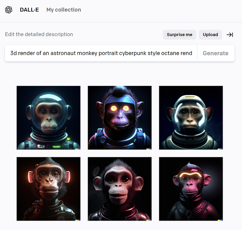 Cyberpunk Astronaut Monkey